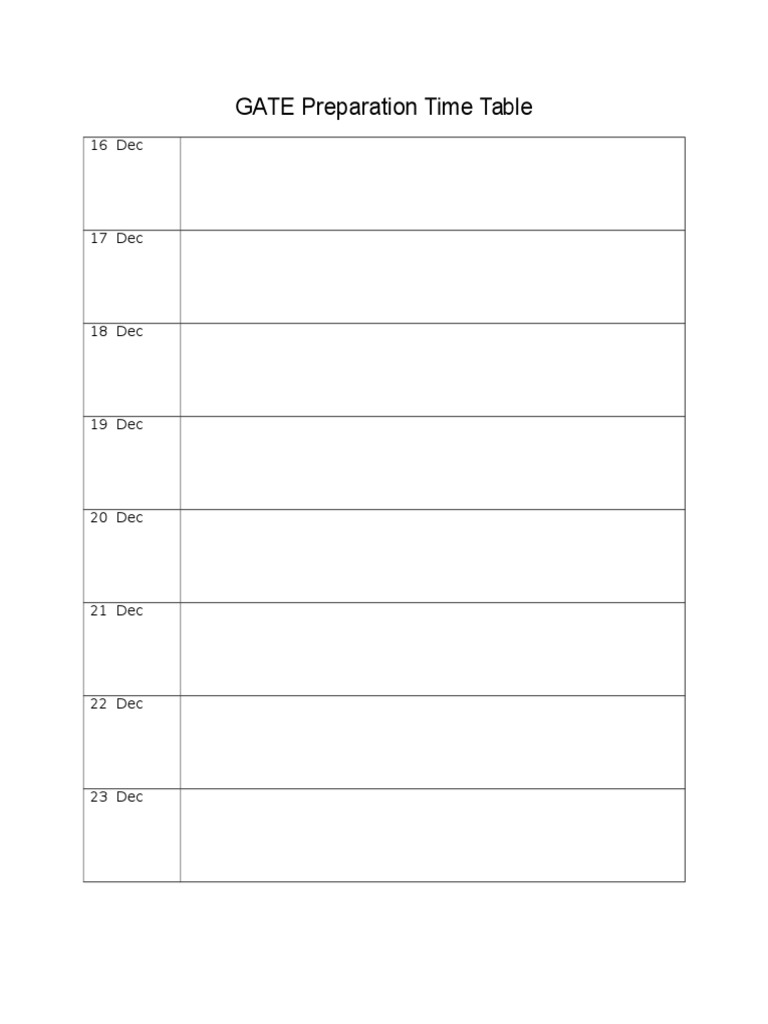 GATE Exam Study Schedule | PDF