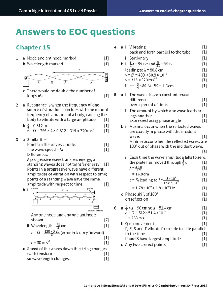 Answers to EOC questions: λ = 59 + e and v v | PDF
