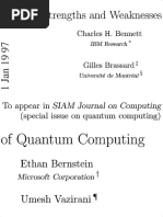 Strengths and Weaknesses: Quantum Computing