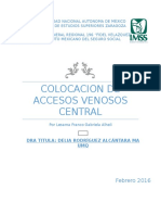 Colocacion de Accesos Venosos Subclavio y Yugular