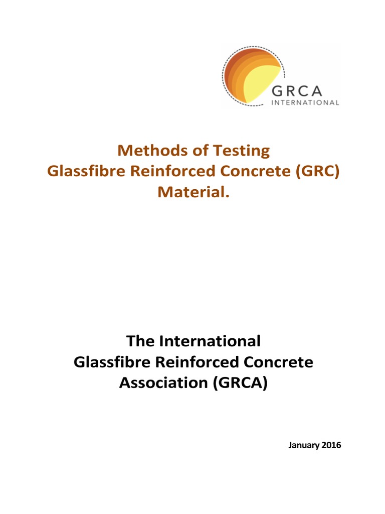 Methods Of Testing Glassfibre Reinforced Concrete Grc Material Pdf