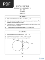 Sample Questions: Summative Assessment-Ii 2014-2015