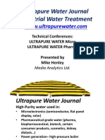 Ultrapure Water Journal - Industrial Water Treatment by Mike Henley, Media Analytics Ltd. - Hot Topic Hour 8-28-14