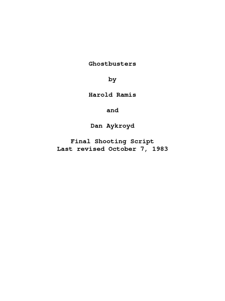 Ghostbusters | PDF | Elevator | Polygraph