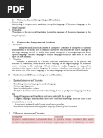 Understanding and Interpreting and Translation: Interpreter Translator