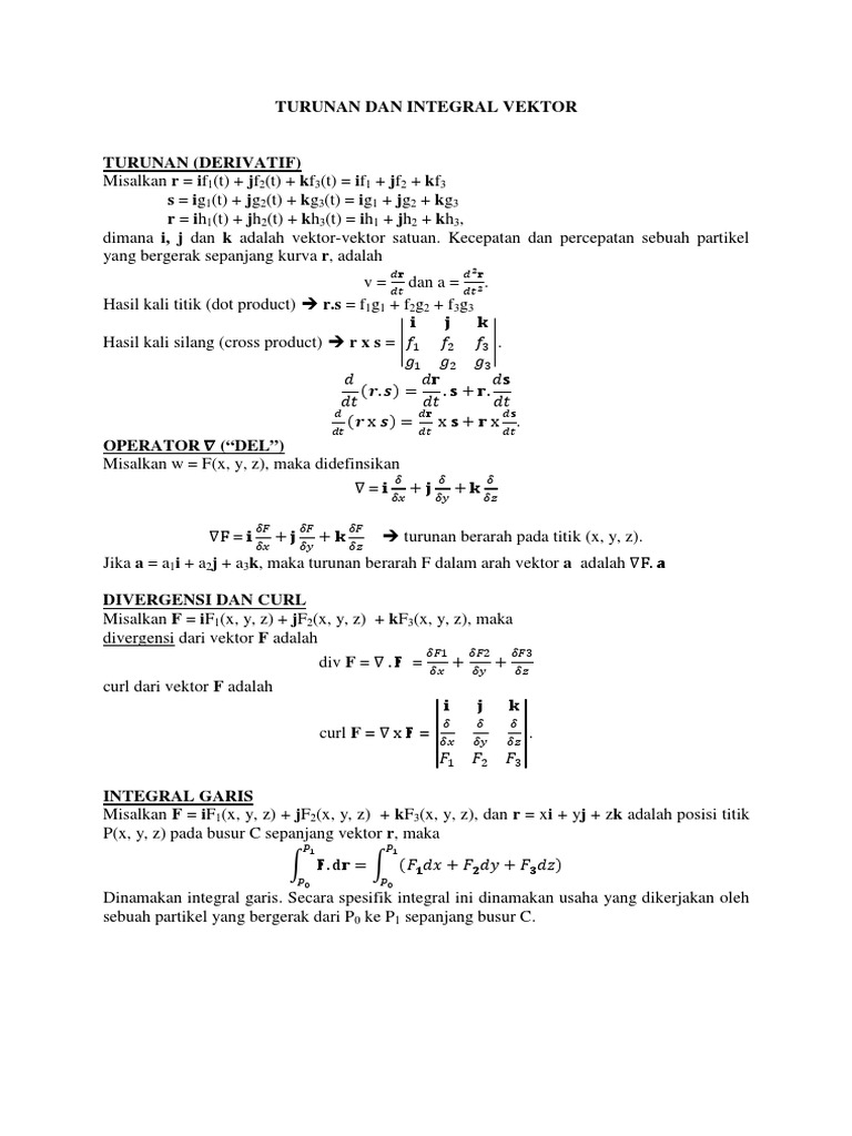 Materi 3 Turunan Dan Integral Vektor