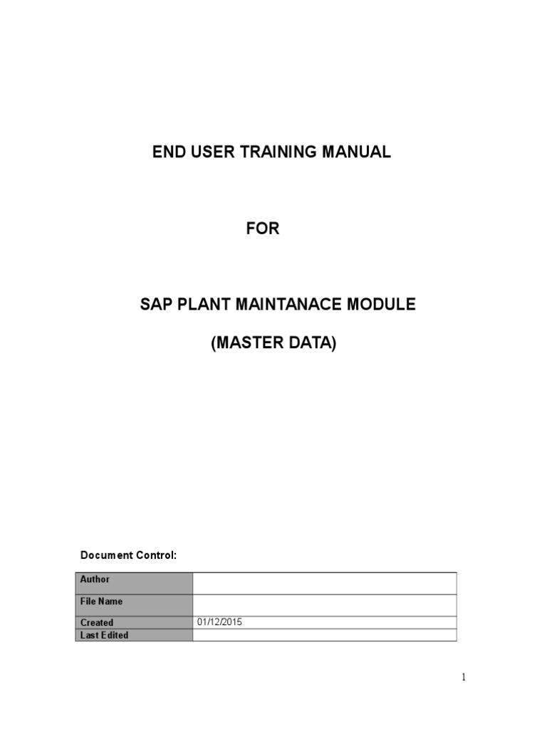 SAP PM Module User Training Guide | PDF | C (Programming Language ...