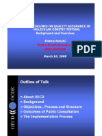 Elettra Ronchi "Background and Concepts of The OECD Guidelines On Quality Assurance of Genetic Testing: What Is Required To The International Community."
