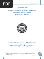 Download Mba Annual 2009 Sargodha university syllabus by Wasipfc SN29785143 doc pdf
