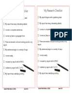 Student Research Checklist