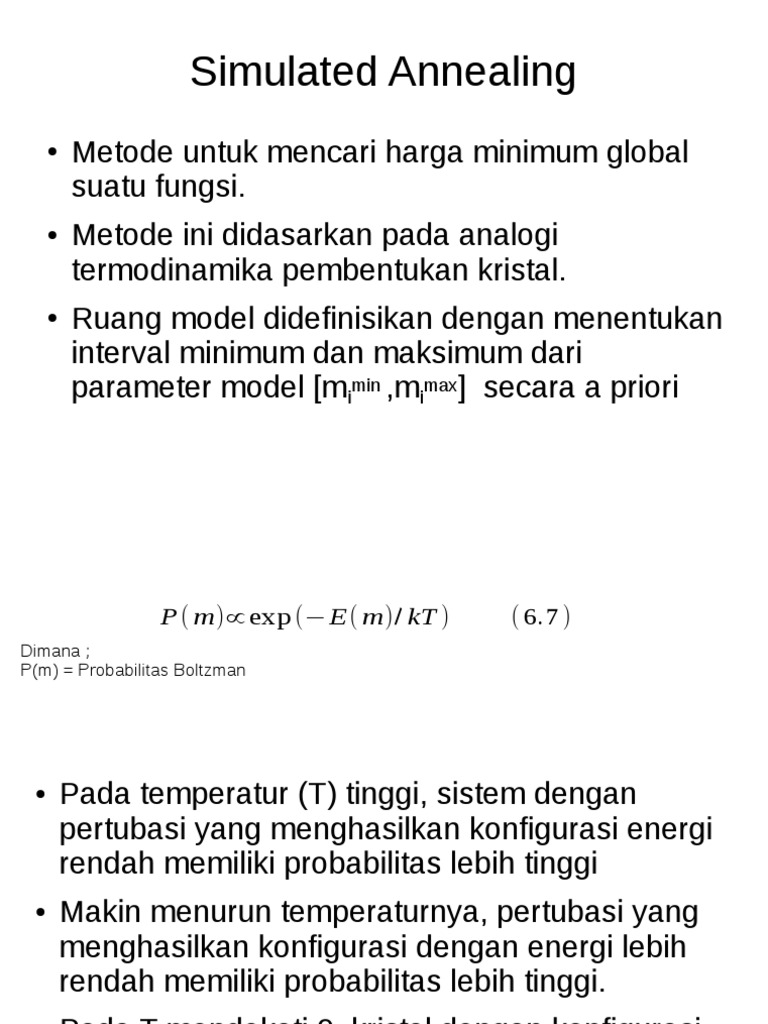 Metode Simulated Annealing dalam Optimasi | PDF