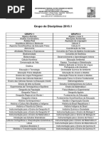 Grupos de Disciplinas 2016.1