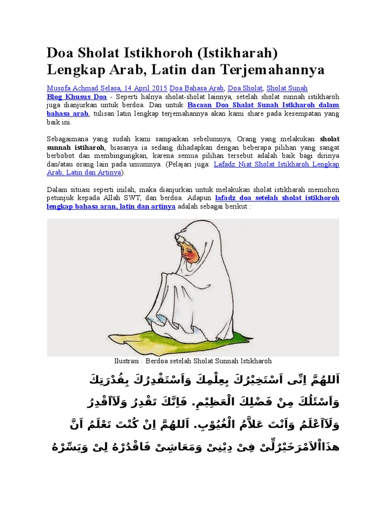 Niat Dan Doa Shalat Istikharah Untuk Jodoh