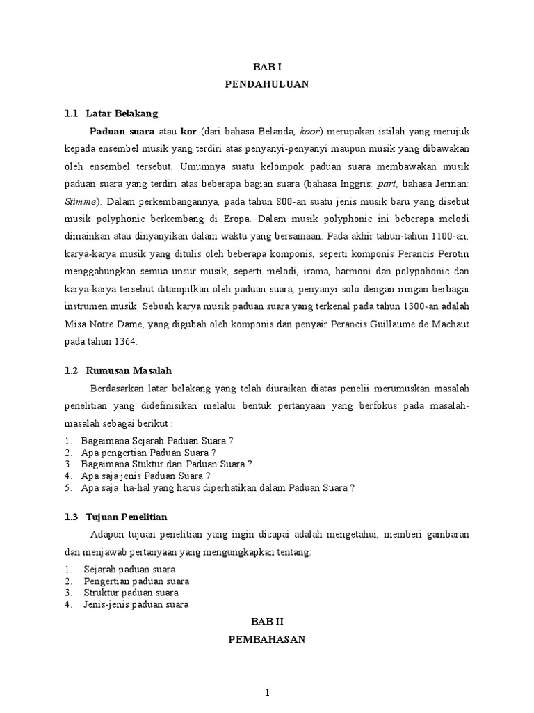 Ensembel Vokal Adalah Kelompok Paduan Suara Yang Terdiri Dari