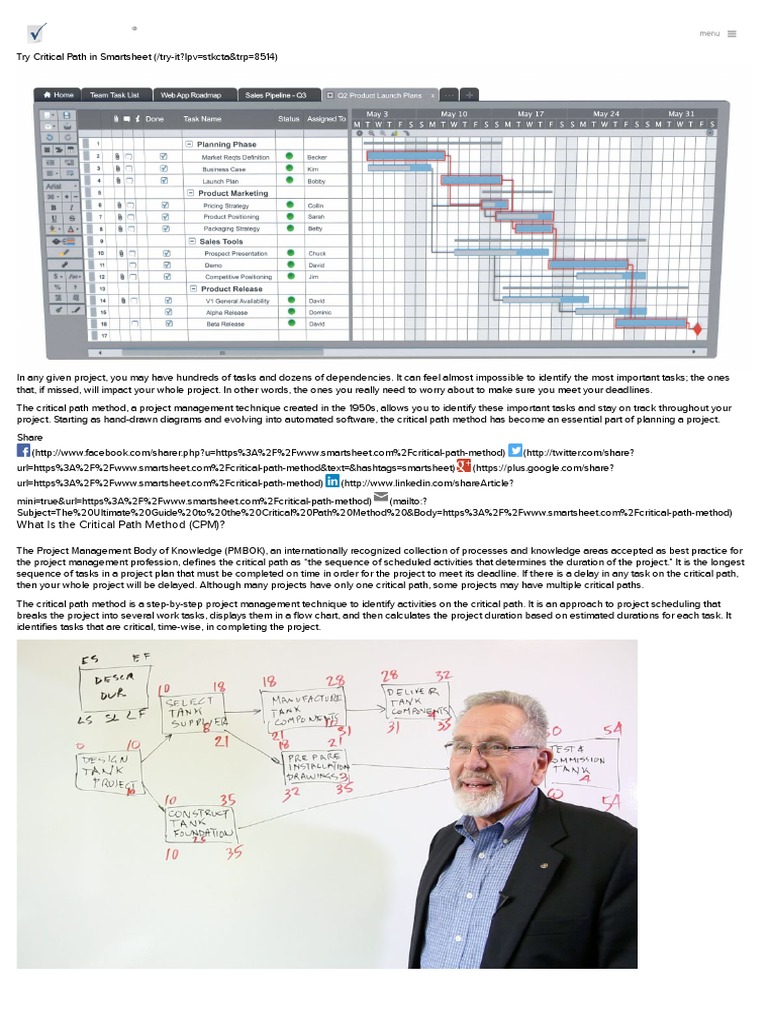 The Ultimate Guide To The Critical Path Method (CPM) | PDF | Product ...