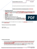 Cabin Crew Recruitment - Pre Employment Medical Check Form.