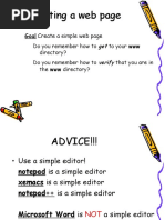 Creating a web page.
