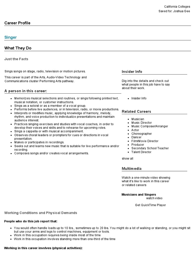 Career Profile | PDF | Language Arts & Discipline
