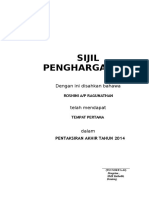 Sijil Penghargaan Akademik 2015-Alifah