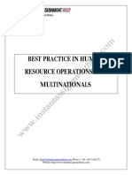 Best Practice in Human Resource Operations For Multinationals Assignment Sample