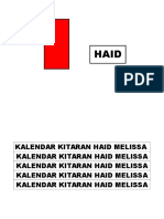 Kalendar Kitaran Haid Melissa