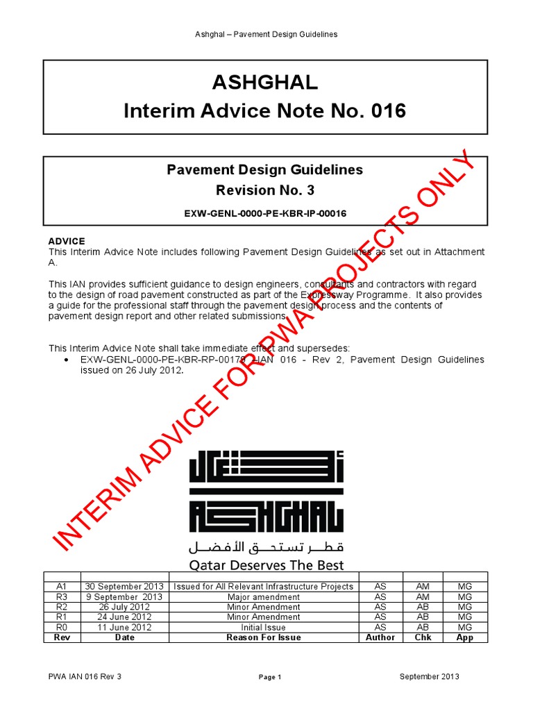 PWA IAN 016 Rev A1 - Pavement Design Guidelines.pdf | Road Surface