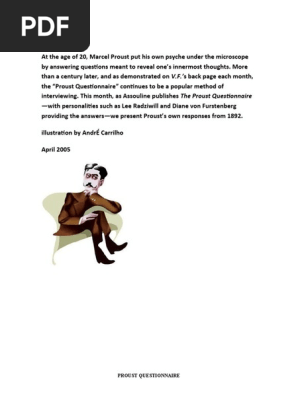 Proust Questionnaire Vanity Fair