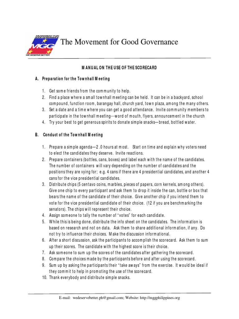 MGG Scorecard Manual | PDF | Social Science