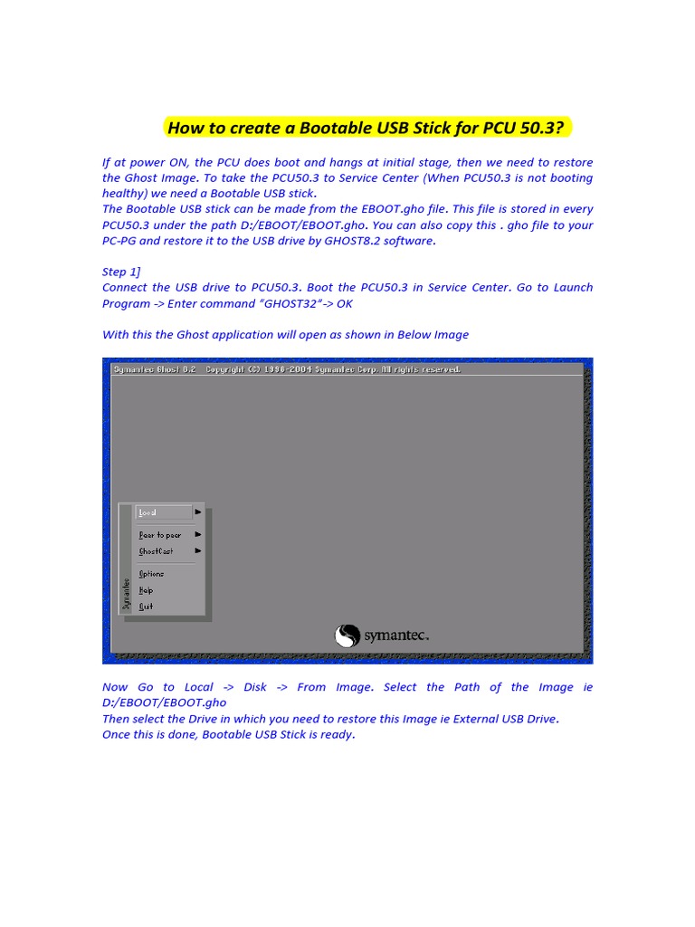 Bootable USB for PCU 50.3 Setup Guide | PDF | Booting | Usb Flash Drive