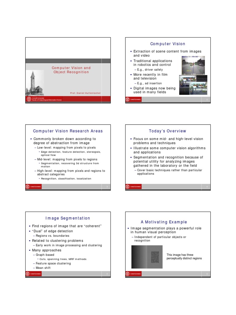 Computer Vision: Segmentation & Recognition | PDF | Image Segmentation ...