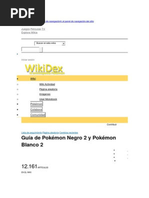 Guía Pokémon Negro 2 Pokémon Wiki