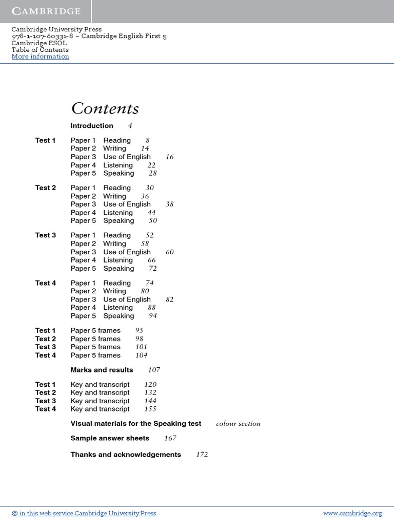Cambridge English First5 Upper Intermediate Students Book With Answers ...