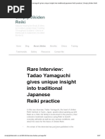 Rare Interview - Tadao Yamaguchi Gives Unique Insight Into Traditional Japanese Reiki Practice - Simply Jikiden Reiki