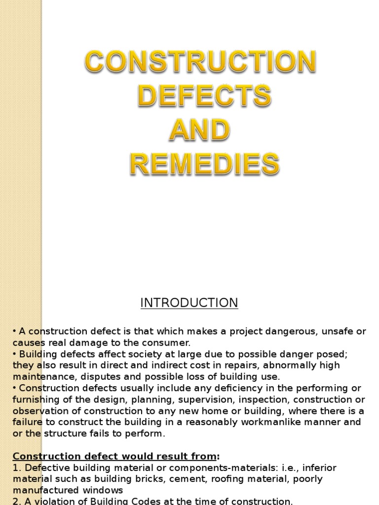 Common Building Defects and Remedies | PDF | Masonry | Wall