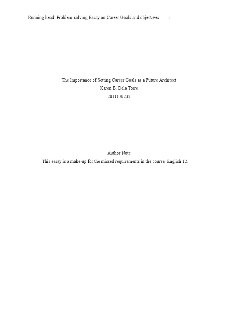 The Importance of Setting Career Goals As An Architect PDF Goal