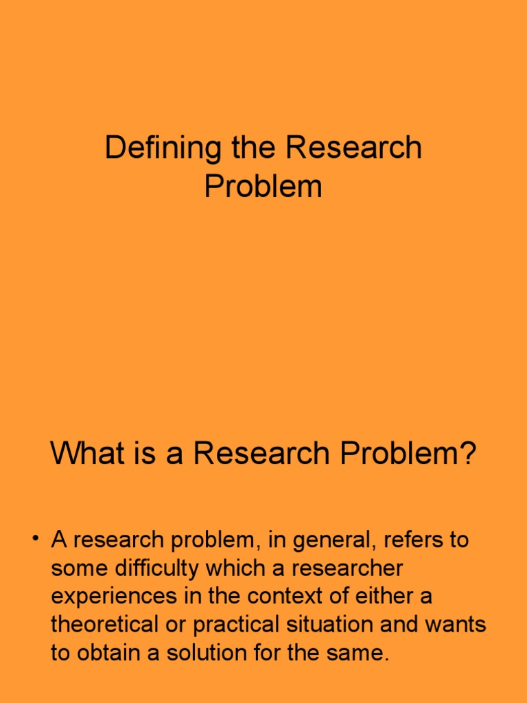 defining the research problem pdf