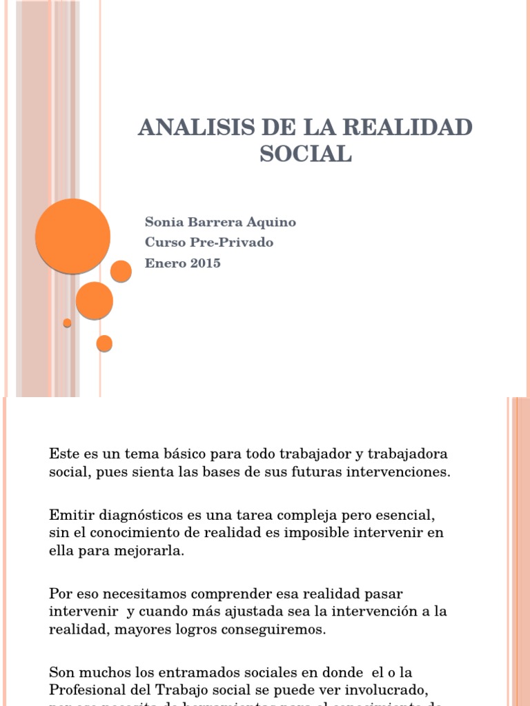 1 Analisis de La Realidad Social | PDF | Sociedad | Conocimiento