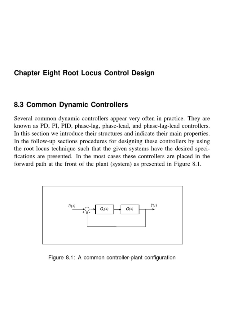 Chapter Eight Root Locus Control Design: Figure 8.1: A Common ...