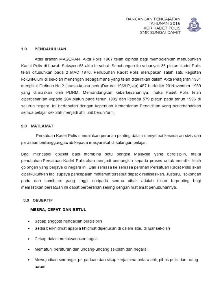Rpt Kokum Kadet Polis Pdf