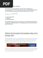 Present Value of An Annuity