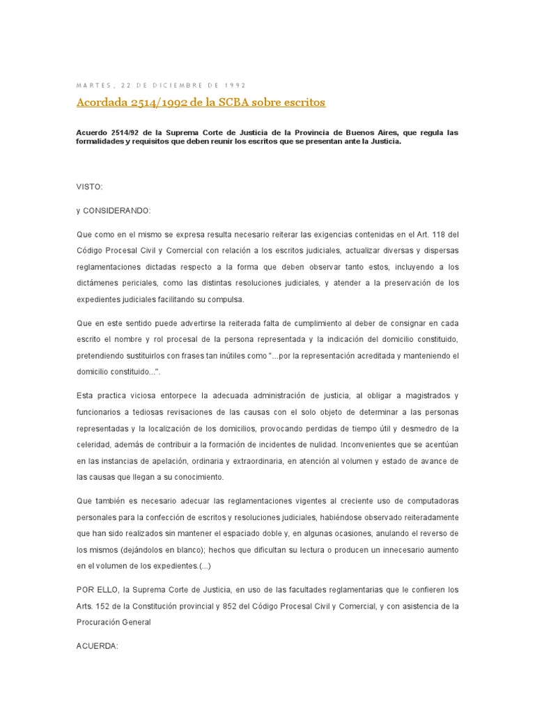 Acordada 2514 | PDF | Ley procesal | Justicia