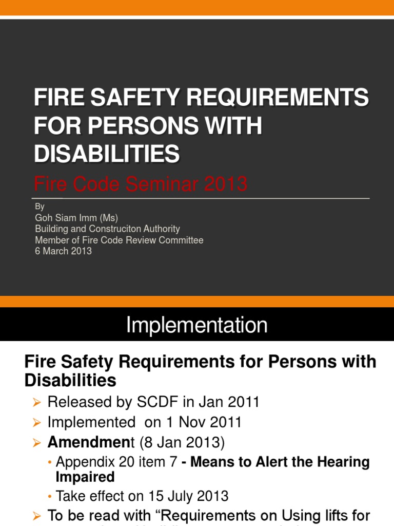 Fire Safety for Persons with Disabilities | PDF | Elevator | Emergency ...