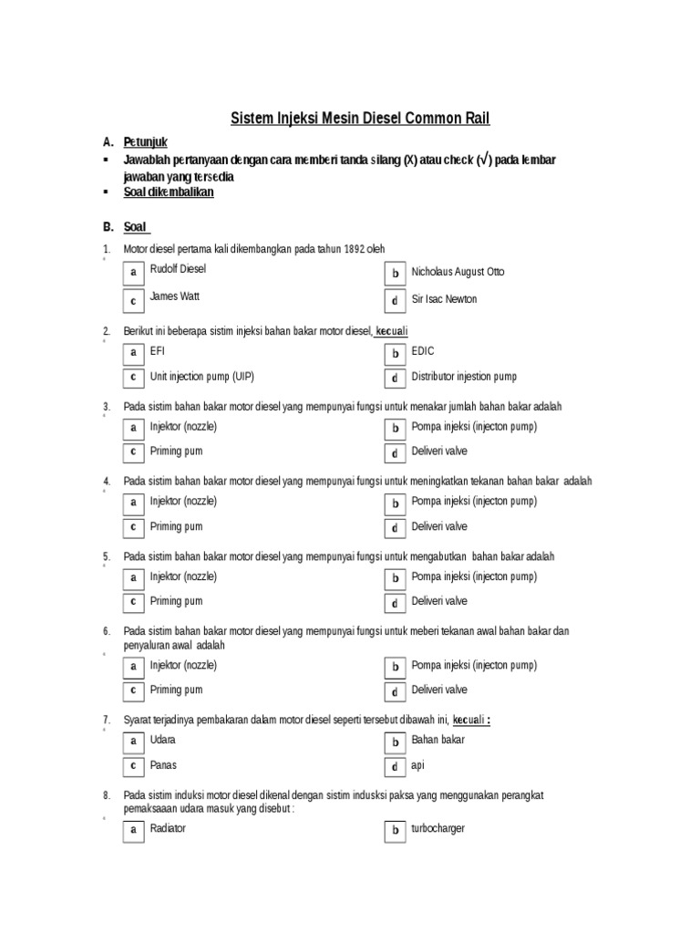 Soal Diesel Common Rail 3 Doc