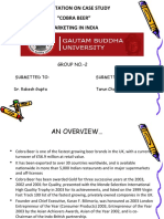 Presentation On Case Study "Cobra Beer" Marketing in India: Group No.-2