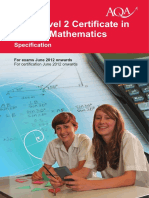 AQA Level 2 Certificate in Further Mathematics: Specification