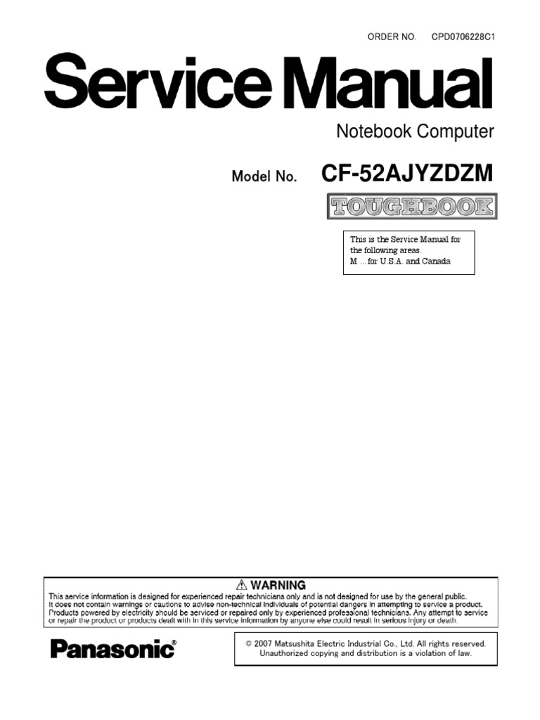 Cf-52 Panasonic | PDF | Secure Digital | Electrical Connector