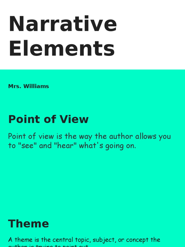 Narrative Story Elements | PDF | General Fiction