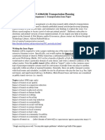 PLAN 4106/6106 Transportation Planning: Assignment 1: Transportation Issue Paper General Description