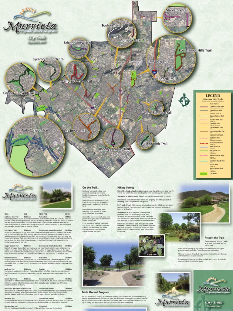 City of Murrieta Trails Guide  Trail  Hiking