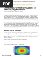 Correlation Between Soil Bearing Capacity and Modulus of Subgrade Reaction